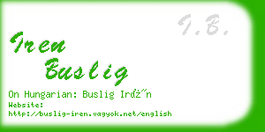 iren buslig business card